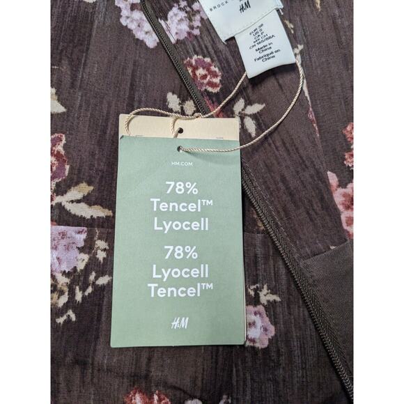 h&m brown floral dress Women's 3